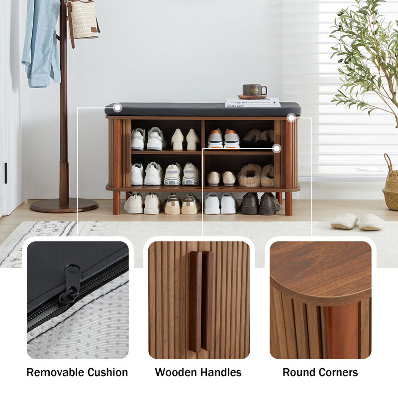 Hokku Designs 8 Pair Shoe Storage Bench & Reviews | Wayfair